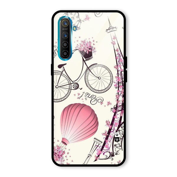 Flower Clipart Glass Back Case for Realme XT