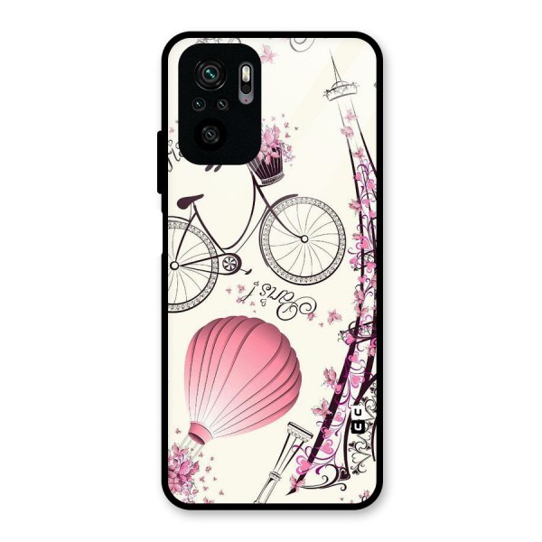 Flower Clipart Glass Back Case for Redmi Note 10