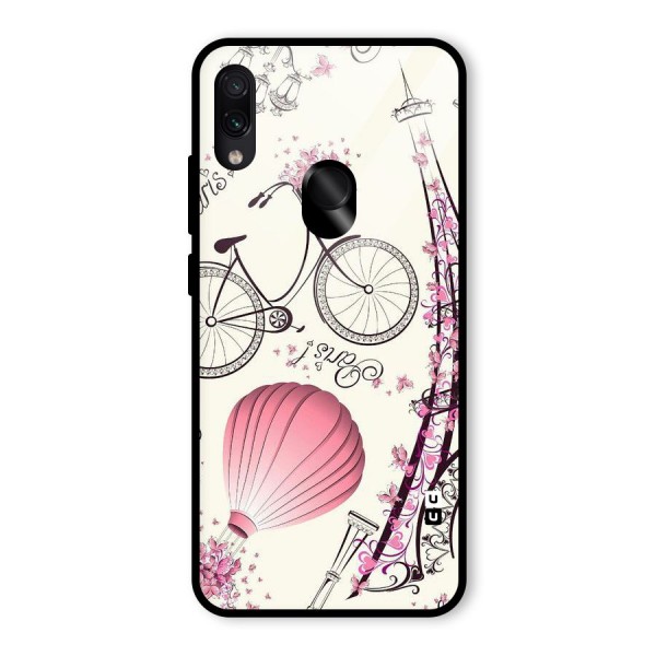 Flower Clipart Glass Back Case for Redmi Note 7S