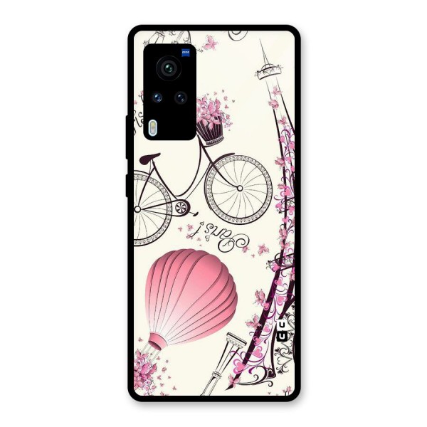 Flower Clipart Glass Back Case for Vivo X60 Pro