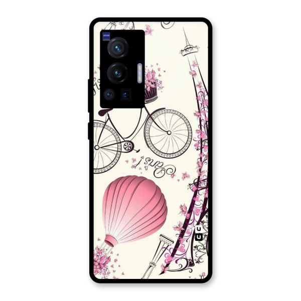 Flower Clipart Glass Back Case for Vivo X70 Pro