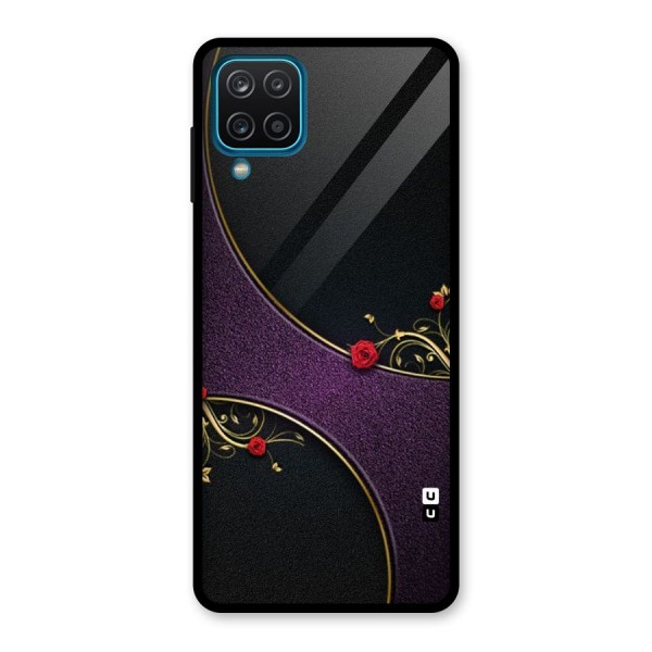 Flower Curves Glass Back Case for Galaxy A12