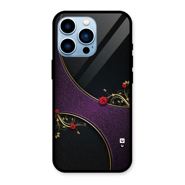 Flower Curves Glass Back Case for iPhone 13 Pro