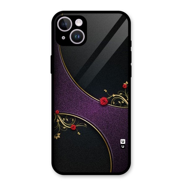 Flower Curves Glass Back Case for iPhone 14 Plus