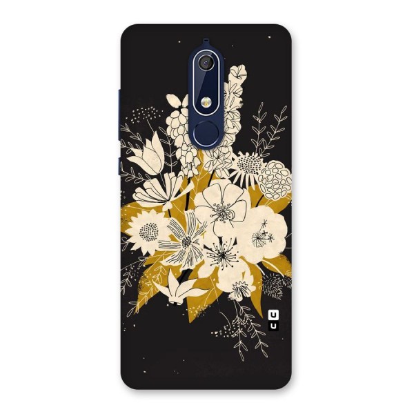 Flower Drawing Back Case for Nokia 5.1