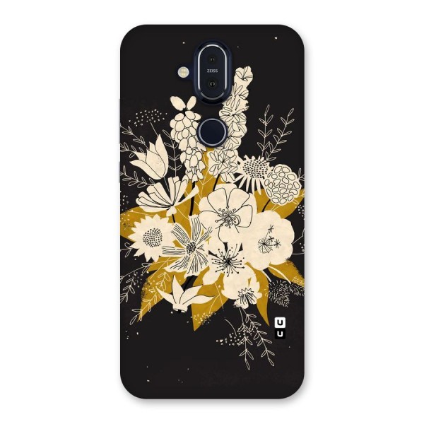 Flower Drawing Back Case for Nokia 8.1