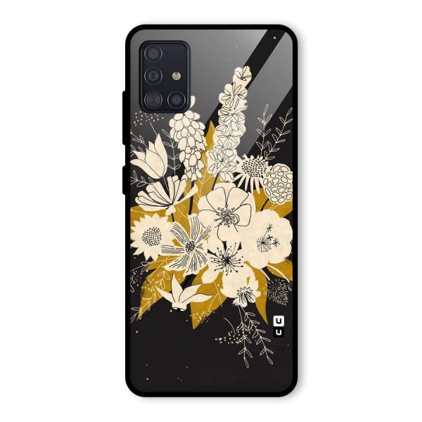 Flower Drawing Glass Back Case for Galaxy A51