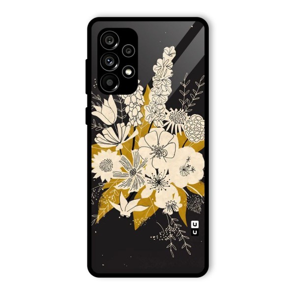 Flower Drawing Glass Back Case for Galaxy A73 5G