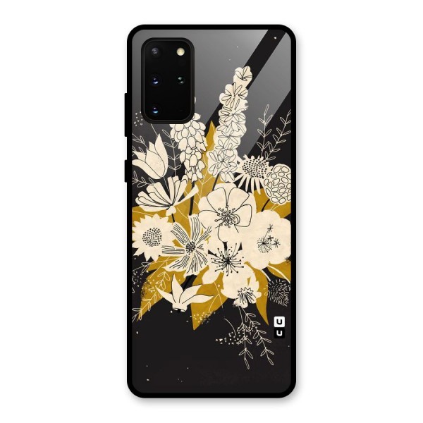 Flower Drawing Glass Back Case for Galaxy S20 Plus