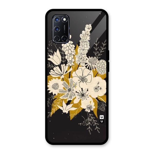 Flower Drawing Glass Back Case for Oppo A52