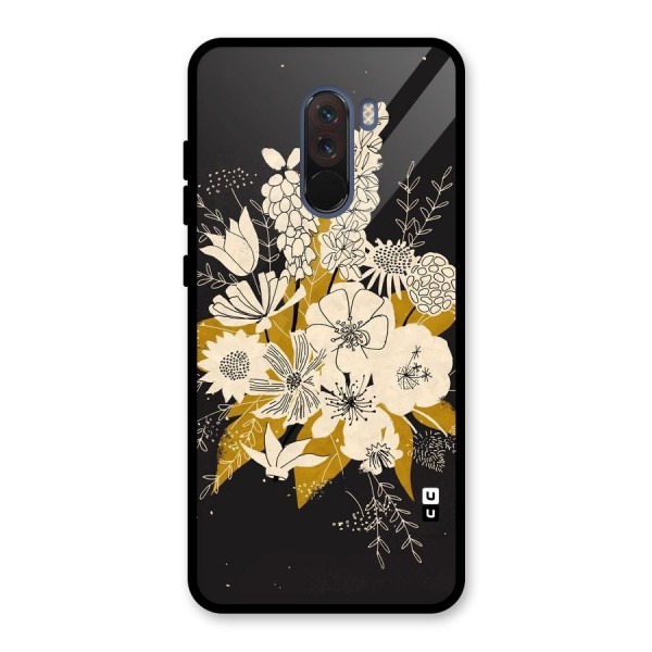 Flower Drawing Glass Back Case for Poco F1