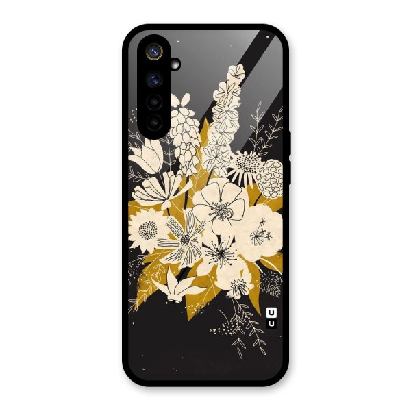 Flower Drawing Glass Back Case for Realme 6