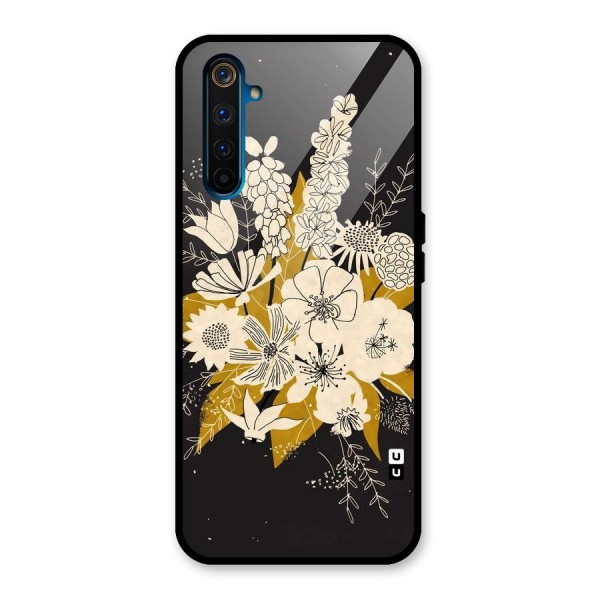 Flower Drawing Glass Back Case for Realme 6 Pro