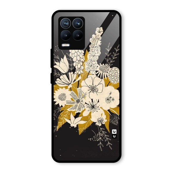 Flower Drawing Glass Back Case for Realme 8 Pro