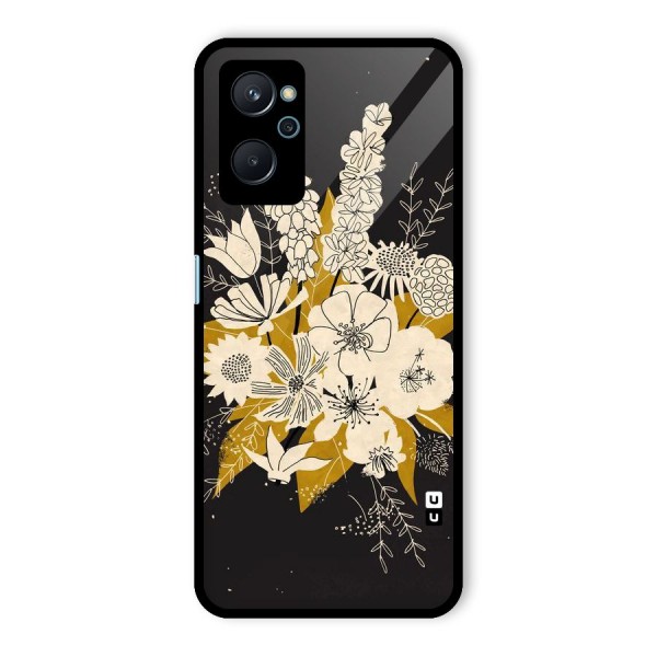 Flower Drawing Glass Back Case for Realme 9i