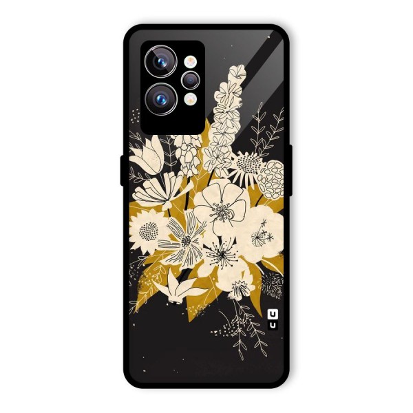 Flower Drawing Glass Back Case for Realme GT2 Pro