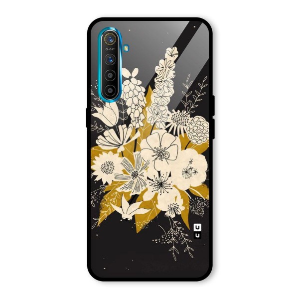 Flower Drawing Glass Back Case for Realme XT