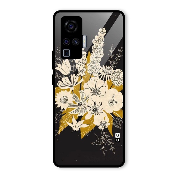 Flower Drawing Glass Back Case for Vivo X50 Pro