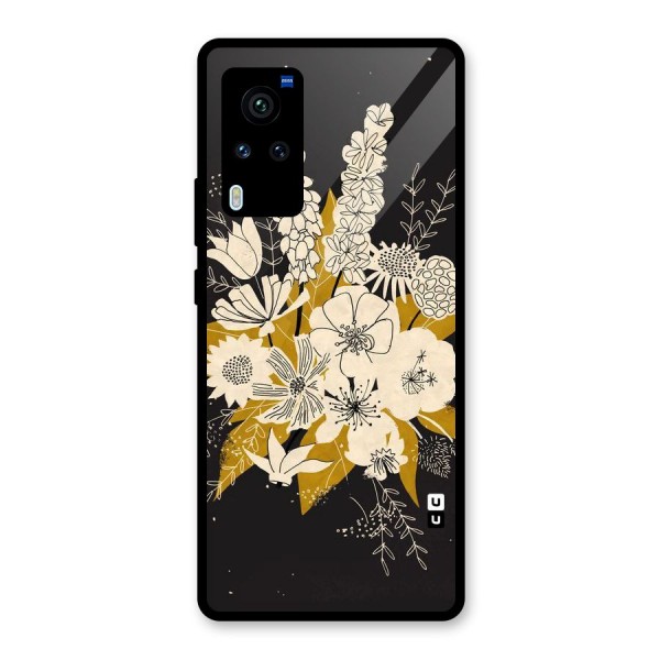 Flower Drawing Glass Back Case for Vivo X60 Pro