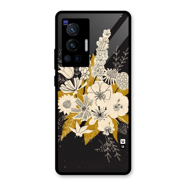 Flower Drawing Glass Back Case for Vivo X70 Pro