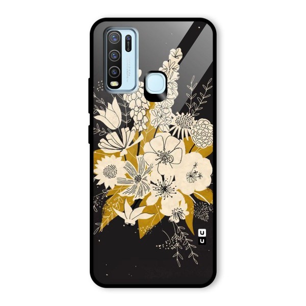 Flower Drawing Glass Back Case for Vivo Y30