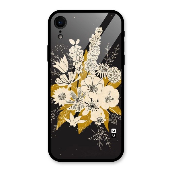 Flower Drawing Glass Back Case for XR