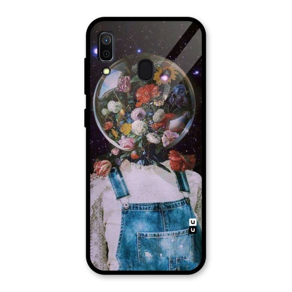 Flower Face Glass Back Case for Galaxy A30