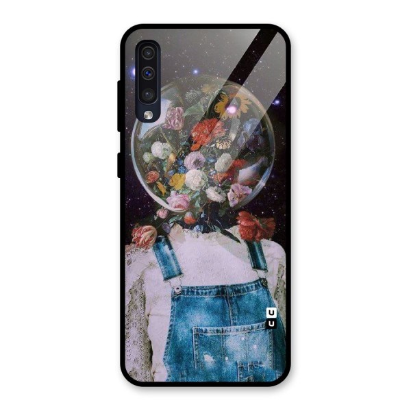 Flower Face Glass Back Case for Galaxy A50s