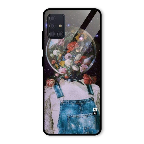 Flower Face Glass Back Case for Galaxy A51