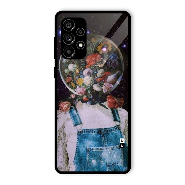 Flower Face Glass Back Case for Galaxy A73 5G