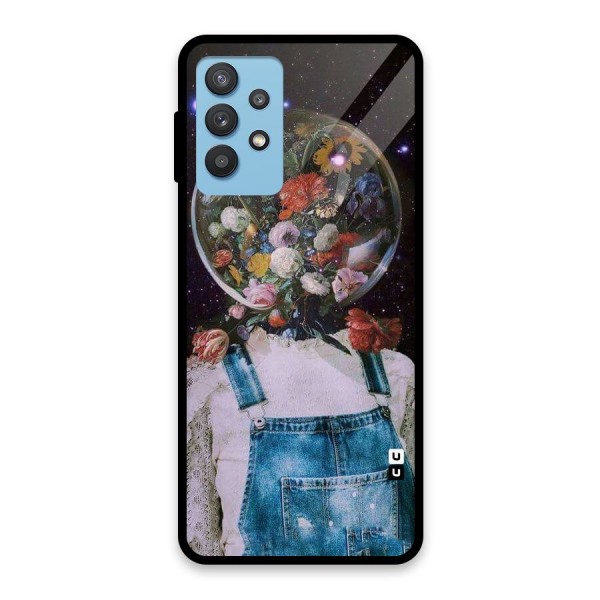 Flower Face Glass Back Case for Galaxy M32 5G