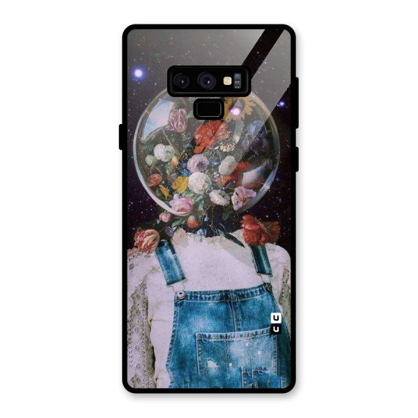 Flower Face Glass Back Case for Galaxy Note 9