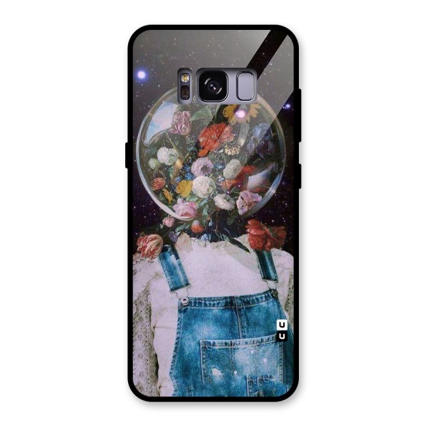 Flower Face Glass Back Case for Galaxy S8