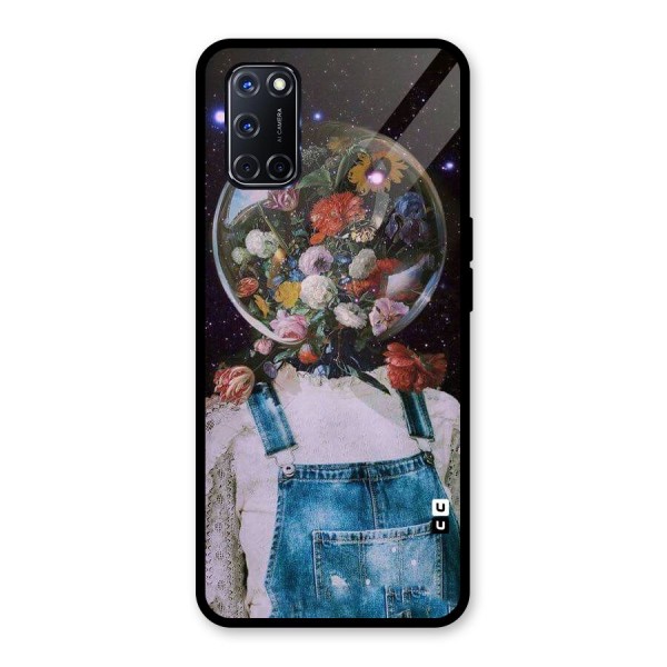 Flower Face Glass Back Case for Oppo A52