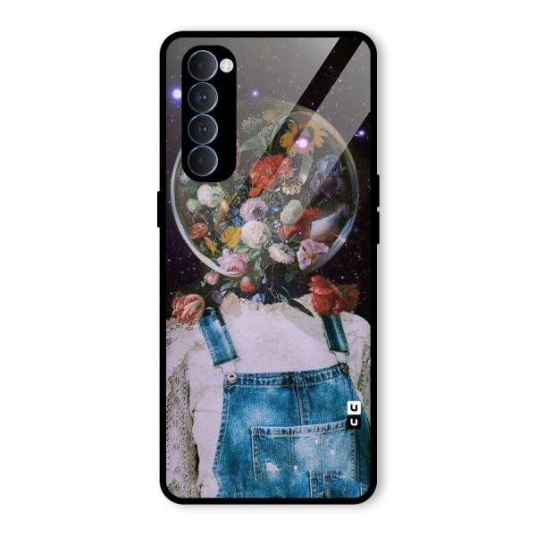 Flower Face Glass Back Case for Oppo Reno4 Pro