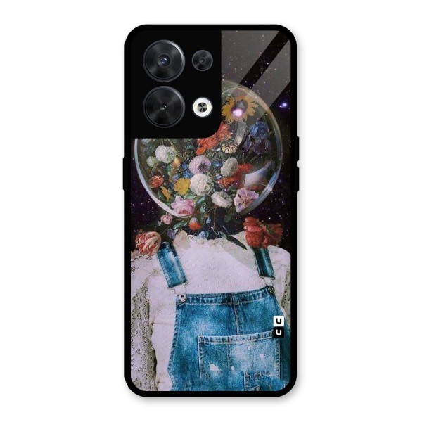 Flower Face Glass Back Case for Oppo Reno8 5G