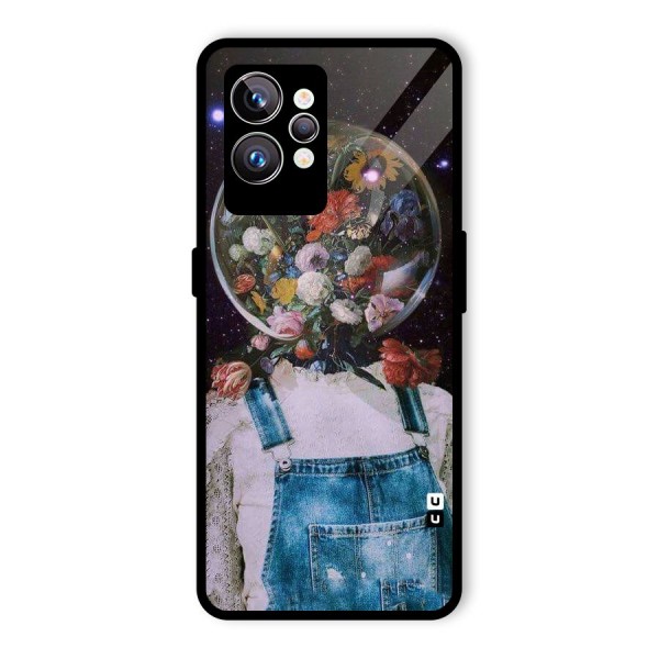 Flower Face Glass Back Case for Realme GT2 Pro