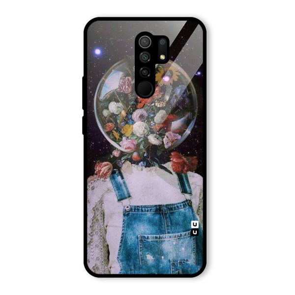 Flower Face Glass Back Case for Redmi 9 Prime