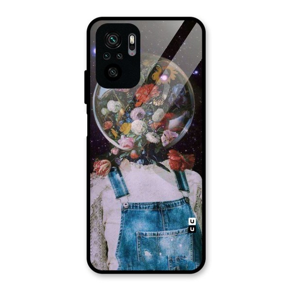 Flower Face Glass Back Case for Redmi Note 10