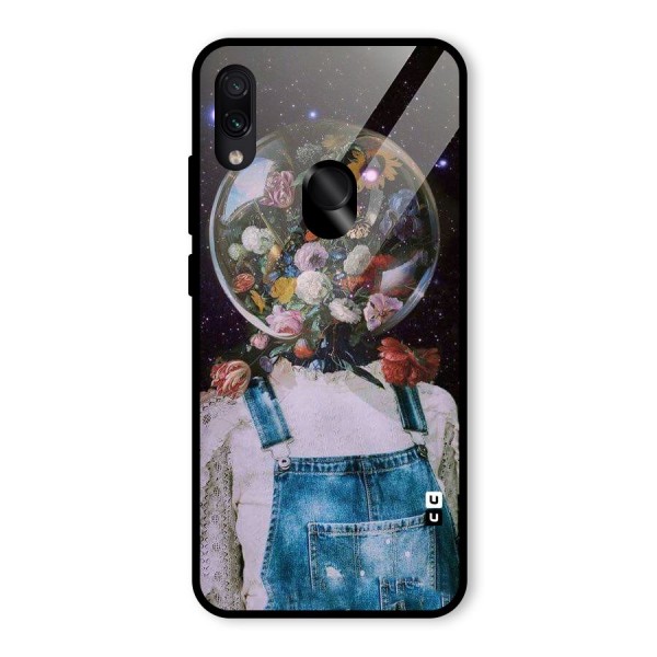 Flower Face Glass Back Case for Redmi Note 7