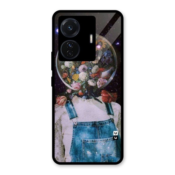 Flower Face Glass Back Case for Vivo T1 Pro