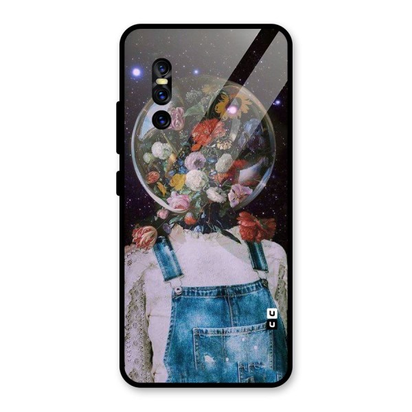 Flower Face Glass Back Case for Vivo V15 Pro