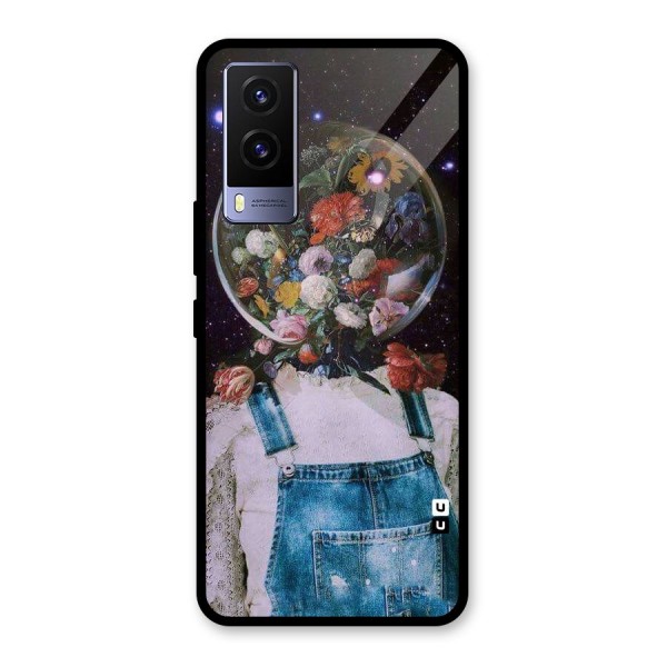 Flower Face Glass Back Case for Vivo V21e 5G