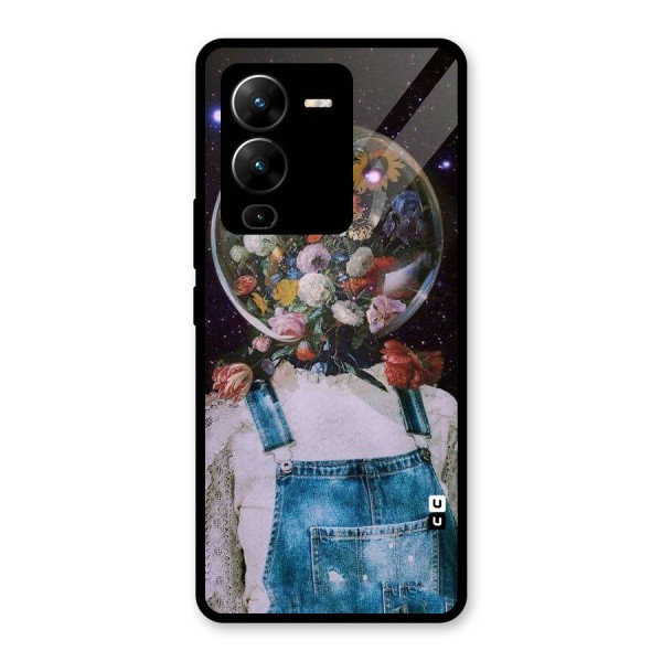 Flower Face Glass Back Case for Vivo V25 Pro