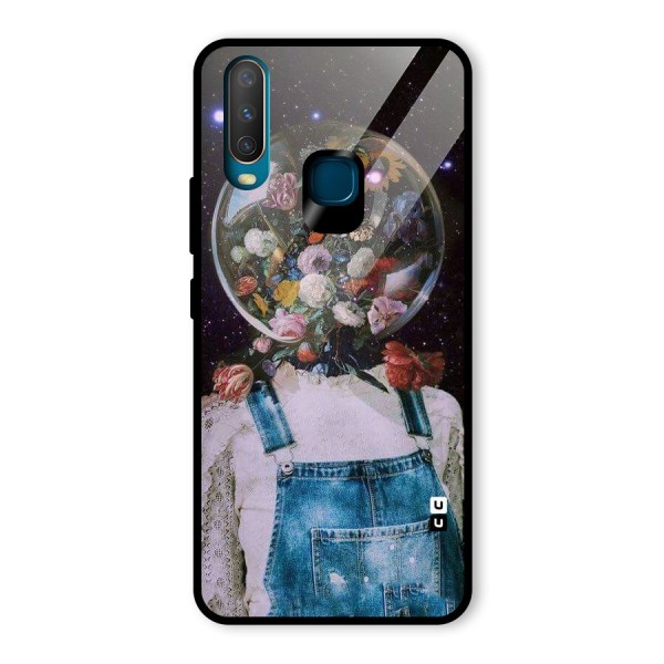 Flower Face Glass Back Case for Vivo Y12