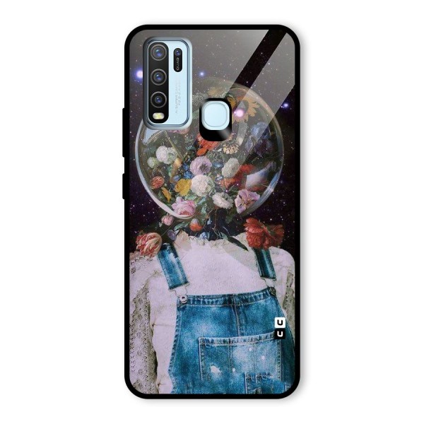 Flower Face Glass Back Case for Vivo Y30