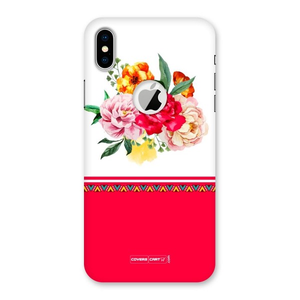 Flower Fusion Back Case for iPhone XS Logo Cut