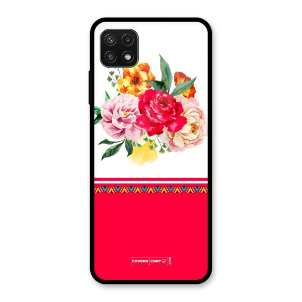 Flower Fusion Glass Back Case for Galaxy A22 5G