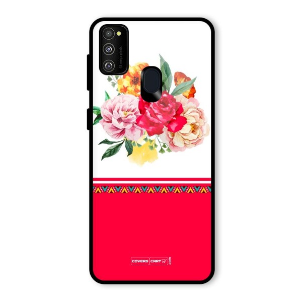 Flower Fusion Glass Back Case for Galaxy M21