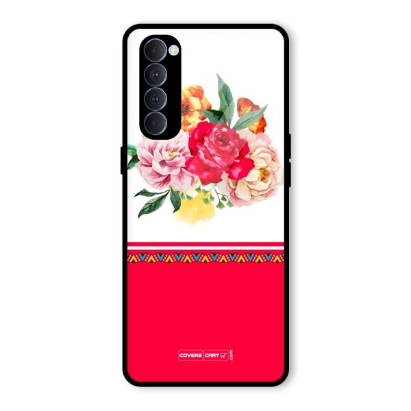 Flower Fusion Glass Back Case for Oppo Reno4 Pro